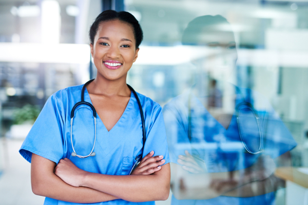 Portrait of a confident young doctor working in a hospital